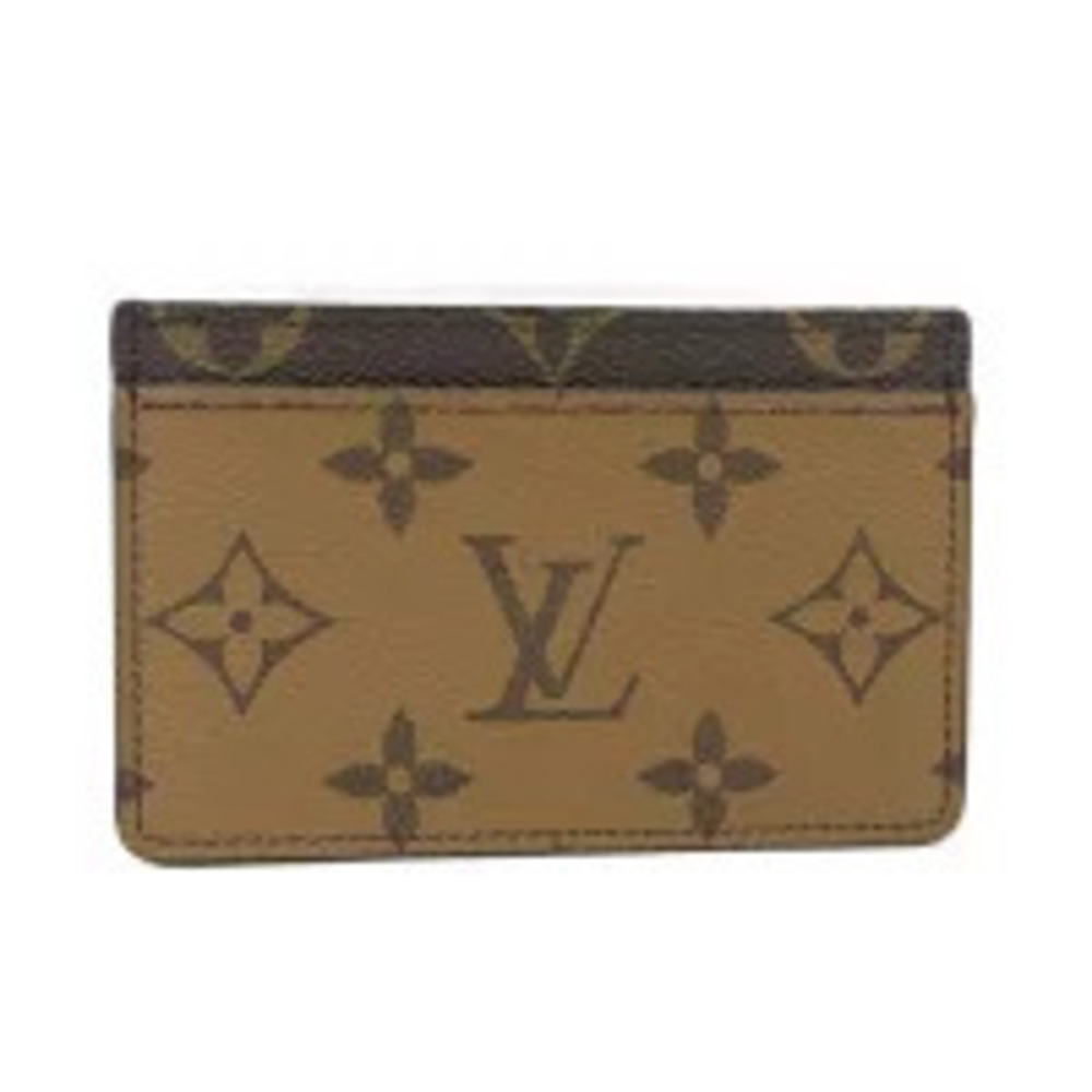 LOUIS VUITTON Portecarte Card Case Wallet Monogram Reverse Brown